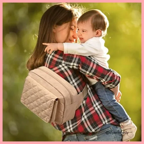 Taslan Nylon Sling Diaper Bag Fanny Pack with Changing Pad